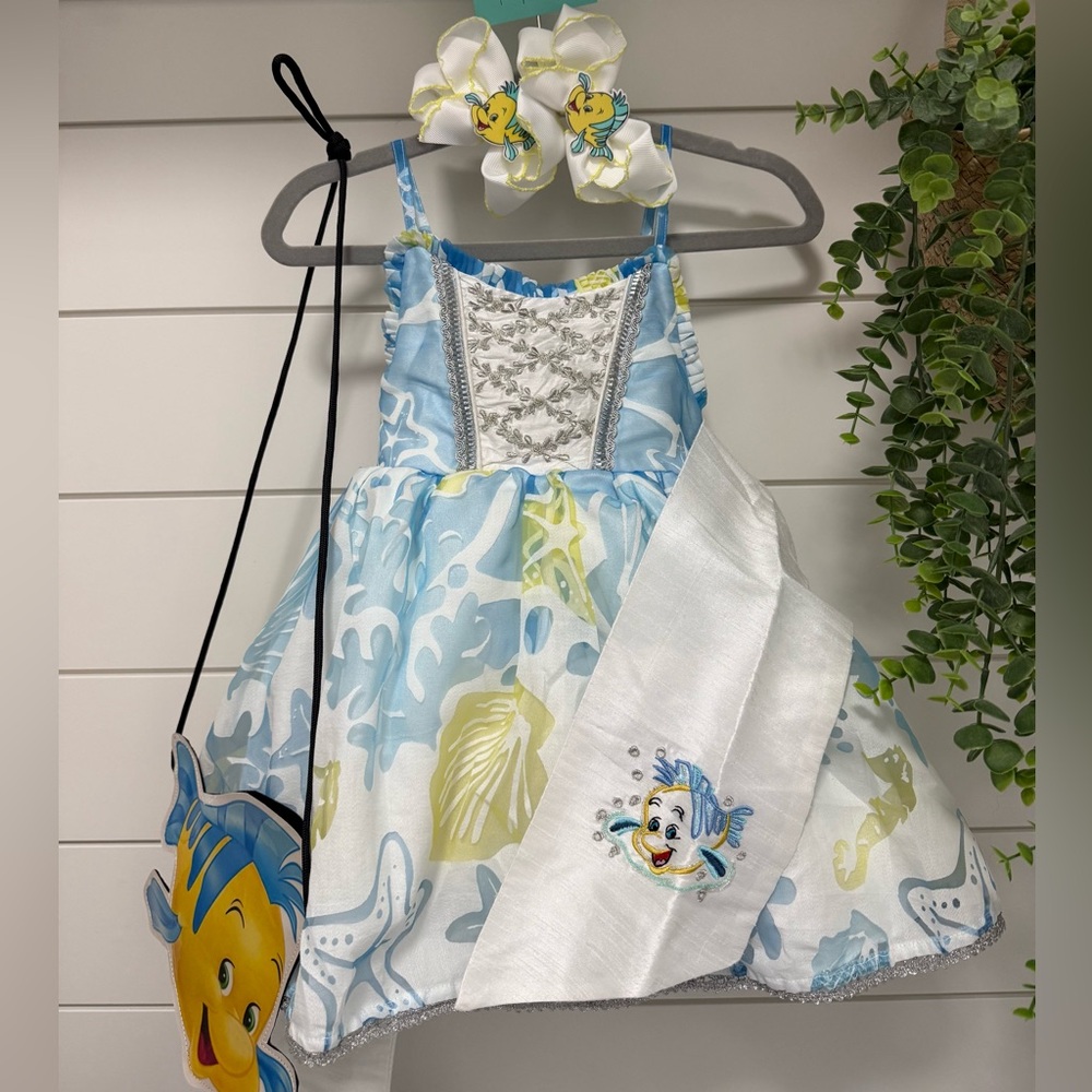 Disney Flounder 🐠 Oh Shana Disney Little Mermaid Sidekick Dress Bundle 3T